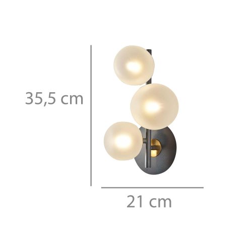 APPLIQUE MURALE 3 LUMIÈRES OKO BLANC OPAL ET NOIR | Ukukhome
