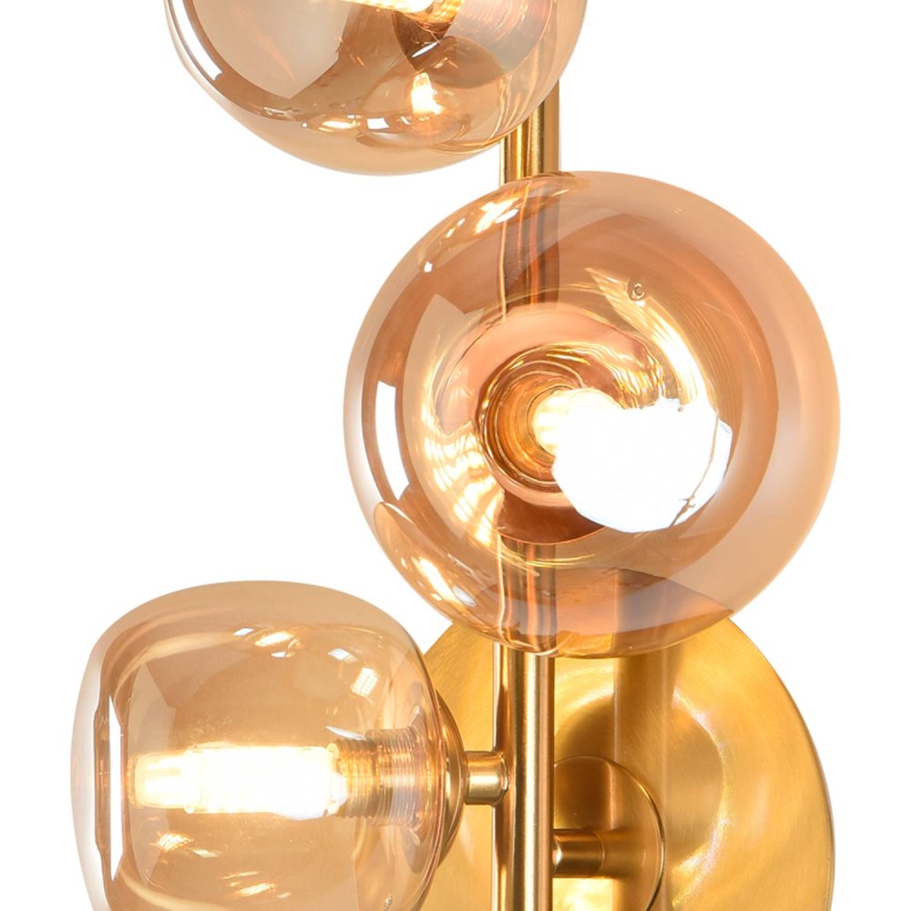 APPLIQUE MURALE 3 LUMIÈRES OKO AMBRÉ | Ukukhome