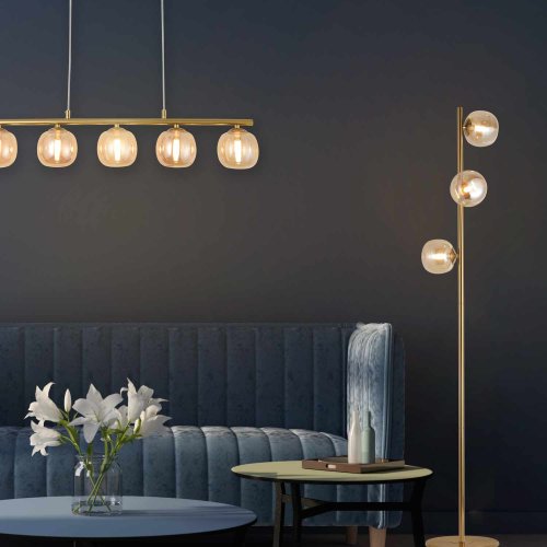 LAMPADAIRE 3 LUMIÈRES OKO AMBRÉ | Ukukhome