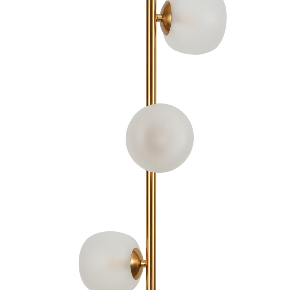 LAMPADAIRE 3 LUMIÈRES OKO BLANC ET DORÉ | Ukukhome