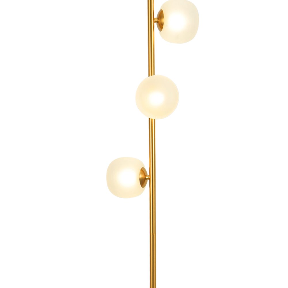 LAMPADAIRE 3 LUMIÈRES OKO BLANC ET DORÉ | Ukukhome