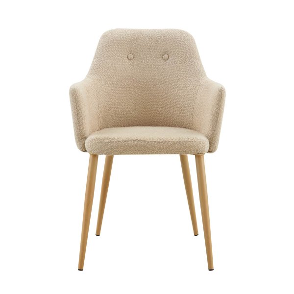 Fauteuil Olaf sable pied hêtre, tapisserie douce avec structure en bois 2