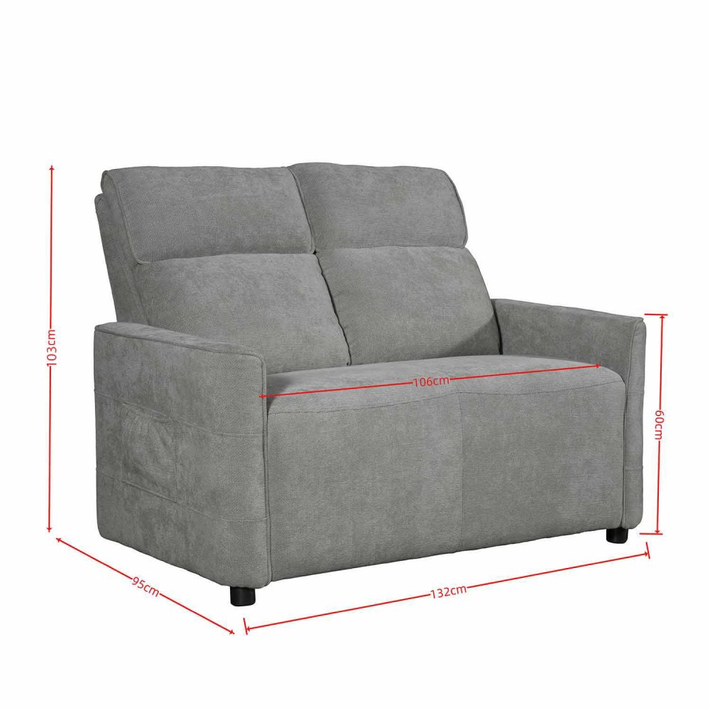 Canapé 2 Places INDO gris - Confort & Design Maison - UKUKHOME