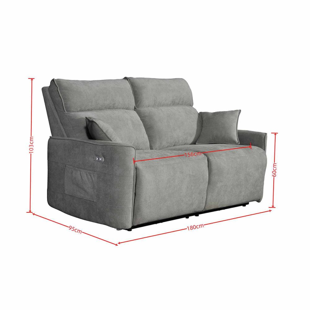 Canapé Électrique 3 Places INDO gris - Confort & Design - UKUKHOME.com