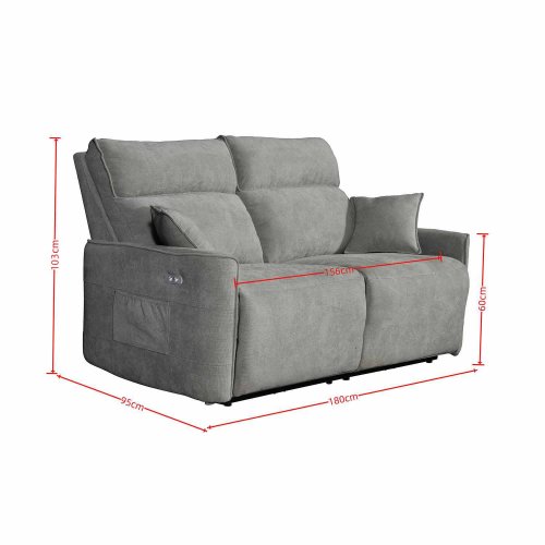 Canapé Électrique 3 Places INDO gris - Confort & Design - UKUKHOME.com