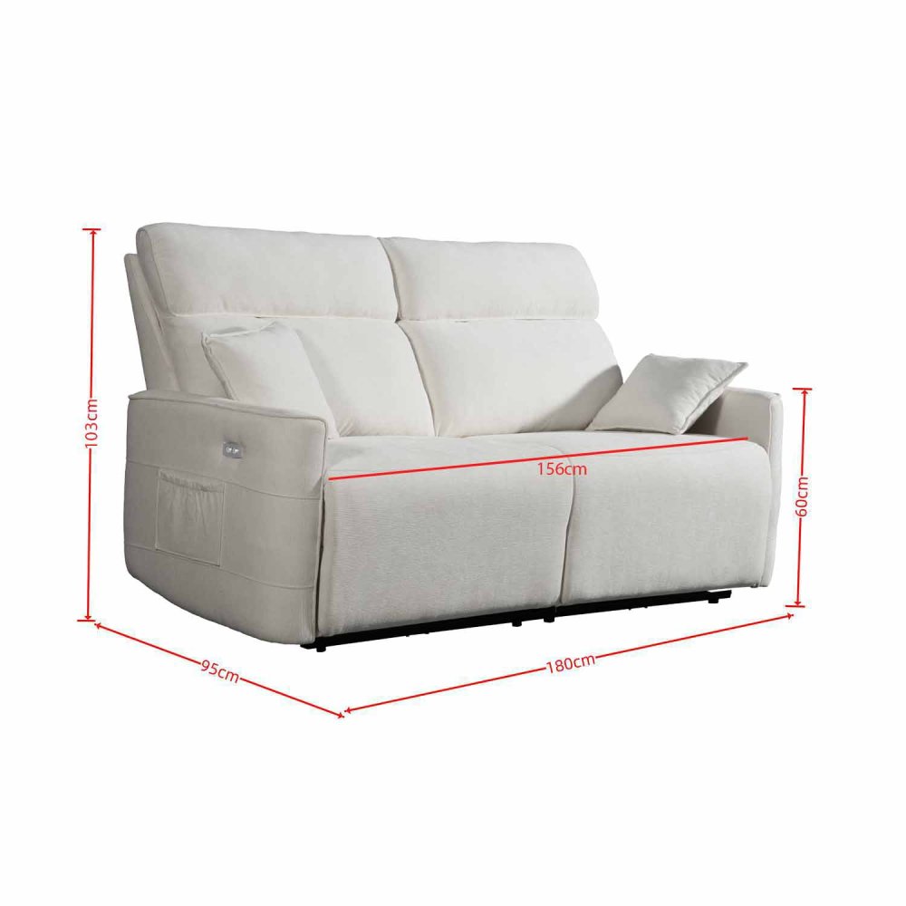 Canapé Électrique 3 Places INDO sable - Confort & Design - UKUKHOME.com