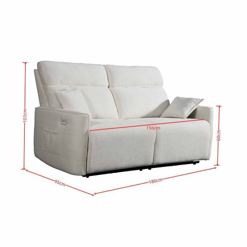 Canapé Électrique 3 Places INDO sable - Confort & Design - UKUKHOME.com