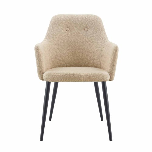 Fauteuil design sable avec pieds noirs – Élégance moderne