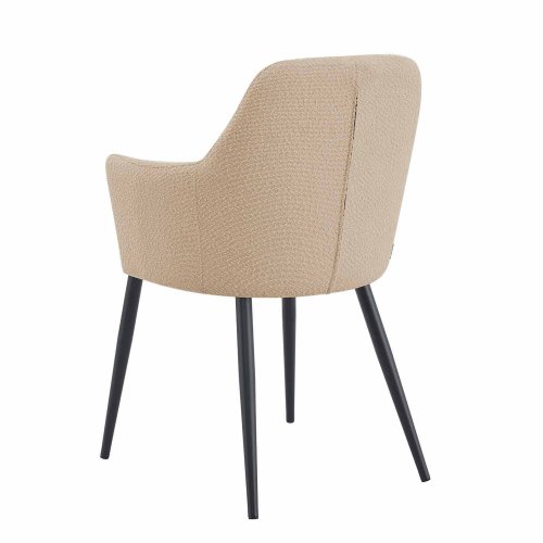 Fauteuil design sable avec pieds noirs – Élégance moderne