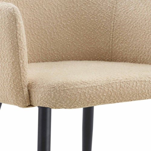 Fauteuil design sable avec pieds noirs – Élégance moderne