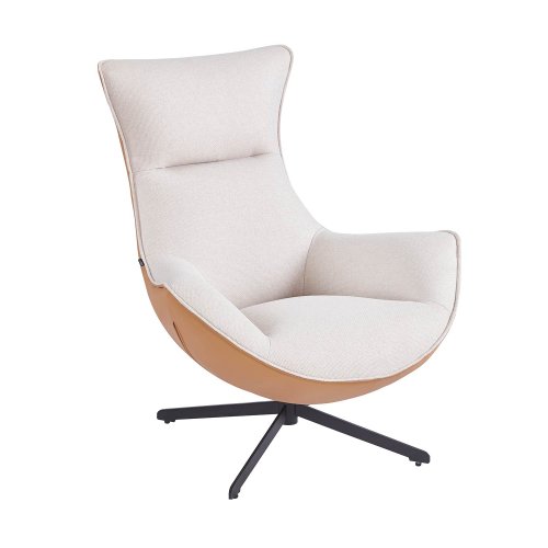 Fauteuil Oasis sable et marron, design confortable avec tapisserie tons naturels