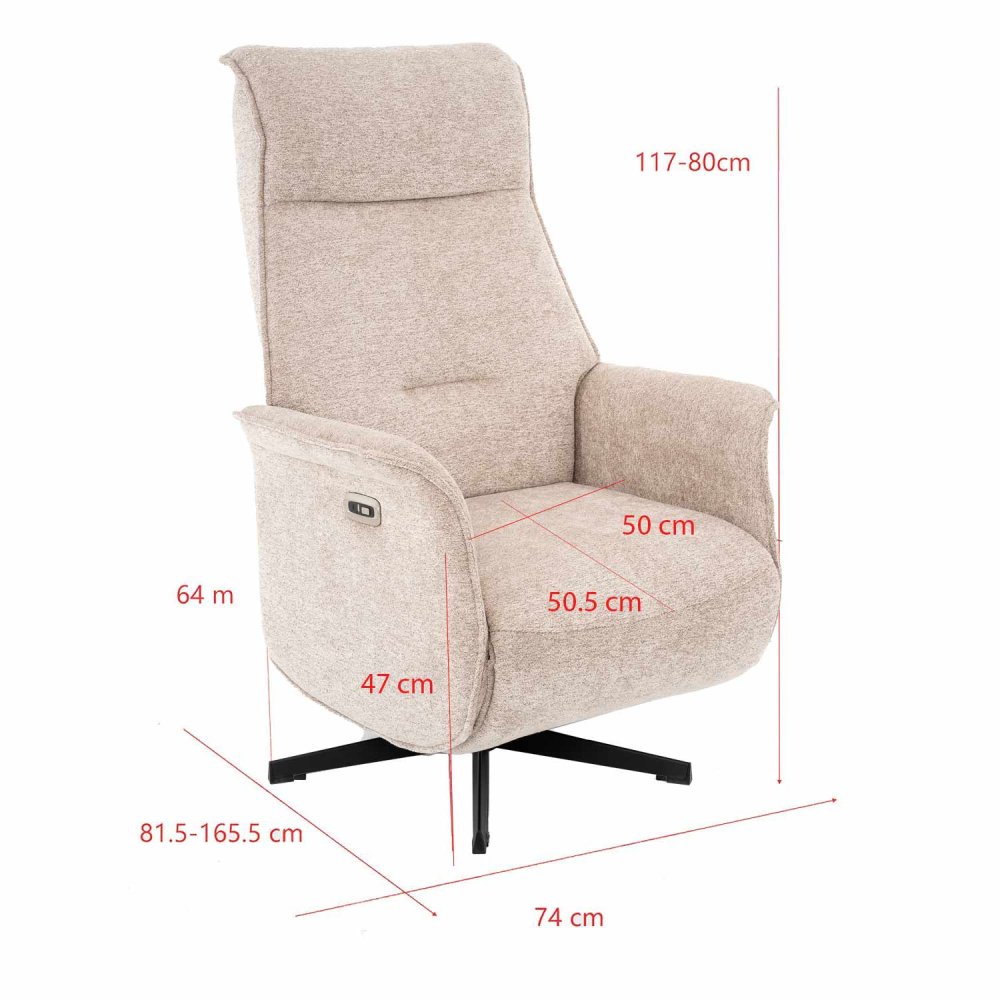 Fauteuil Fred Relax Électrique Sable - Fauteuil relax électrique design – UKUKHOME.COM