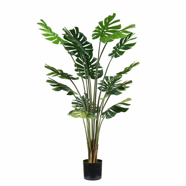 Monstera artificiel 170 cm, feuilles perforées vertes hyperréalistes, idéal salons et grands espaces, pot noir inclus 2