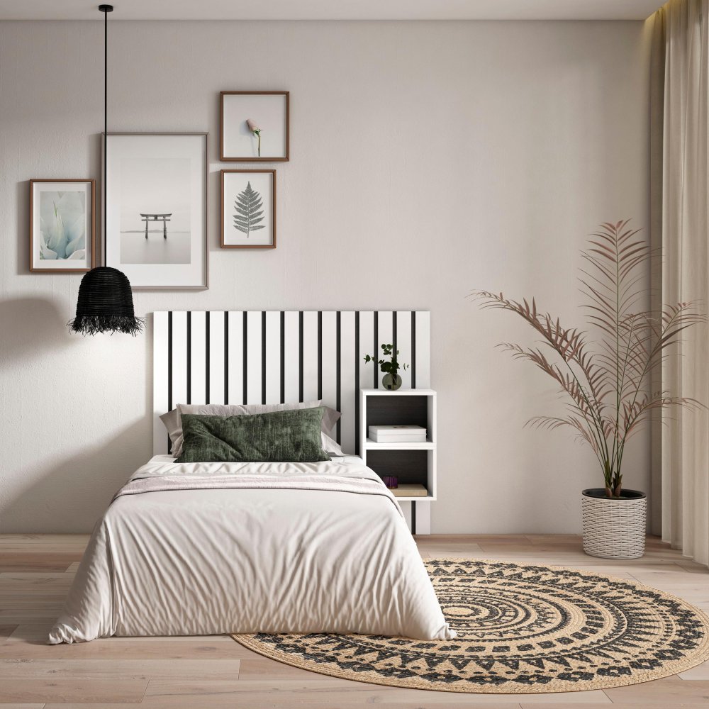Tête de Lit Tables de Chevet Blanc 133 cm | Lit 80-110