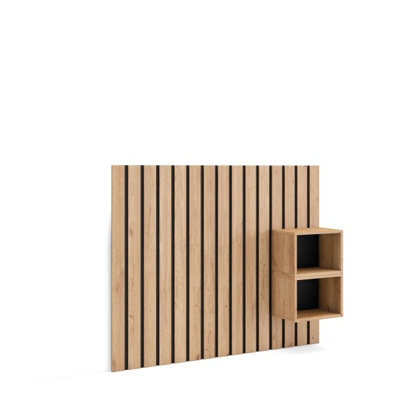 Tête de lit avec chevets 133x107x3 cm pour lit 80-110 cm avec rangement chêne, chambre enfant chaleureuse et fonctionnel