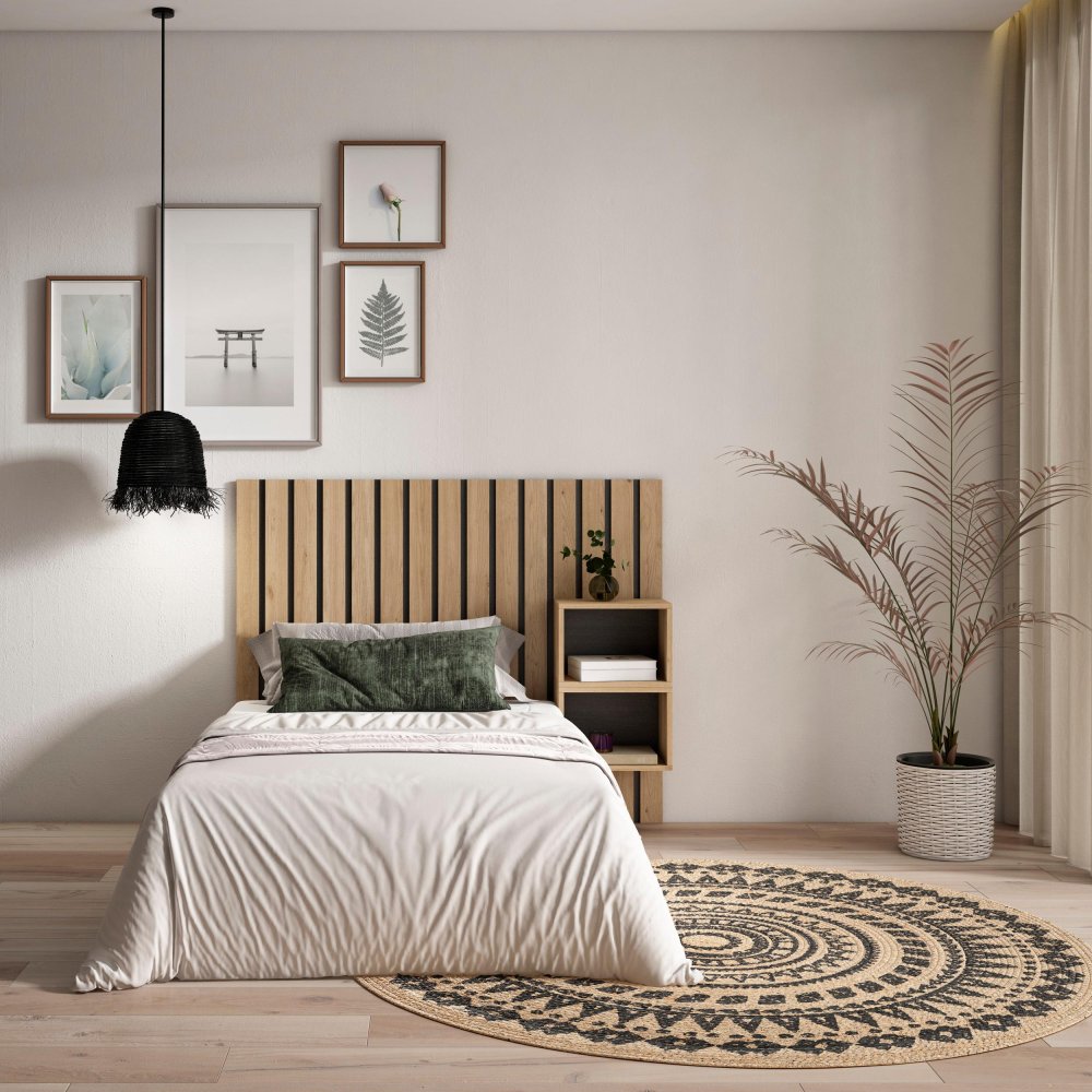 Tête de Lit Tables de Chevet Chêne 133 cm | Lit 80-110