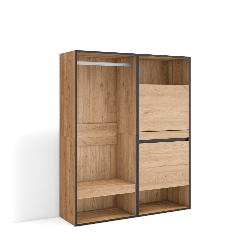 Dressing Ouvert Nova 120x145 cm Chêne | Dressing + Chaussures