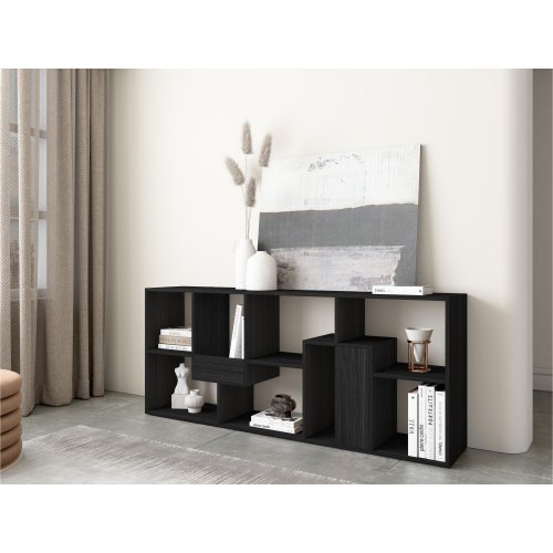Bibliothèque Étagère 162 cm Noir | Multiposition Murale