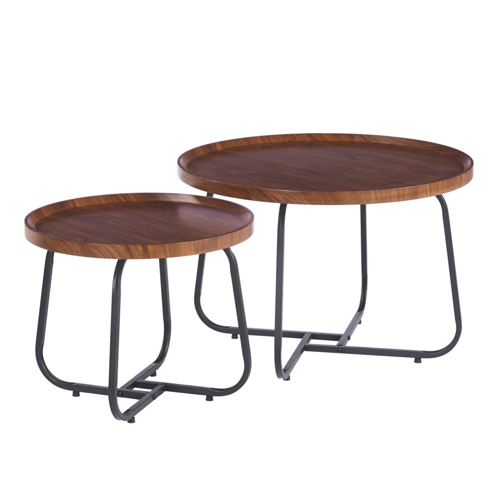 Lot de 2 Tables d'Appoint Thea Pieds Noirs | Ukukhome