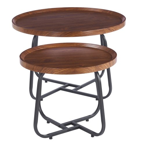 Lot de 2 Tables d'Appoint Thea Pieds Noirs | Ukukhome