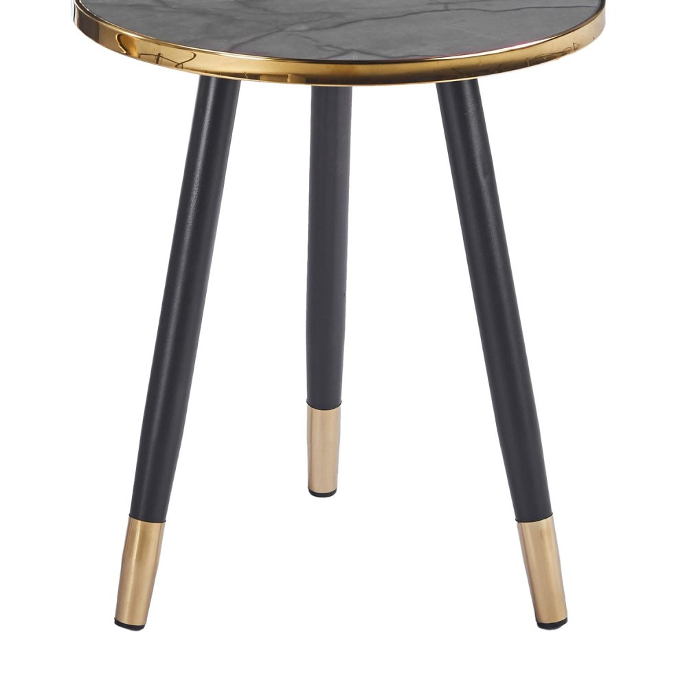 Lot de 3 Tables d'Appoint Zoe Détail Doré | Ukukhome