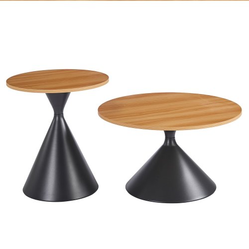 Lot de 2 Tables d'Appoint Hedda Pieds Noirs | Ukukhome