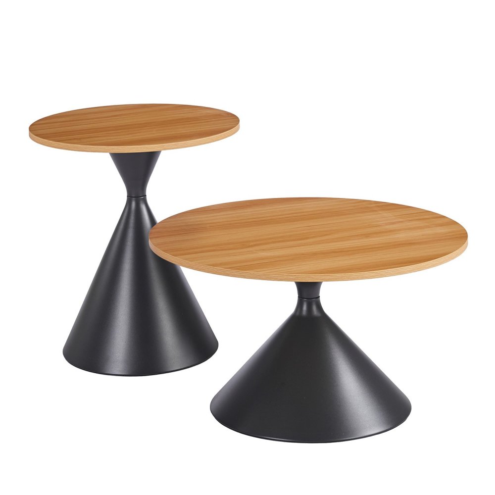 Lot de 2 Tables d'Appoint Hedda Pieds Noirs | Ukukhome