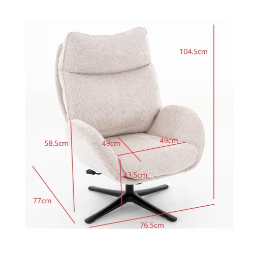 Fauteuil Eliot Sable avec Repose-Pieds | Ukukhome