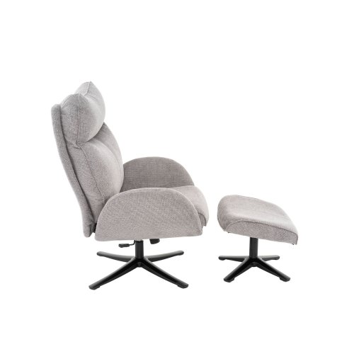 Fauteuil Eliot Gris avec Repose-Pieds | Ukukhome