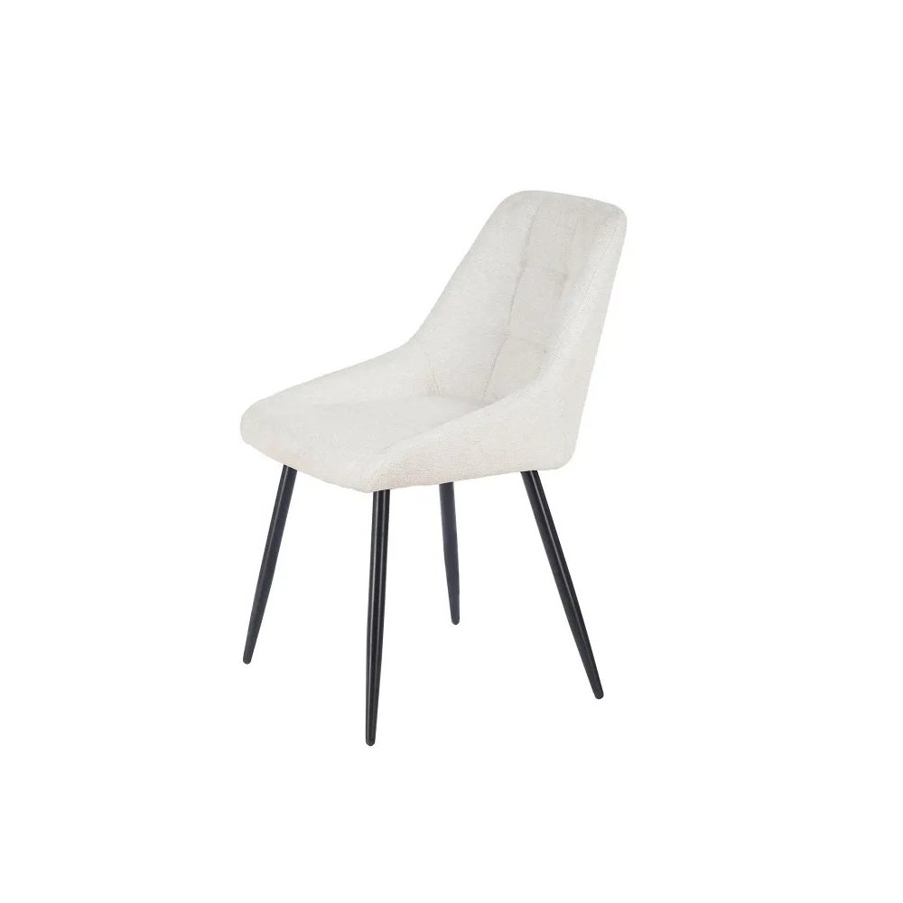 Chaise Rembourrée Alma Sable Pieds Noirs | Ukukhome