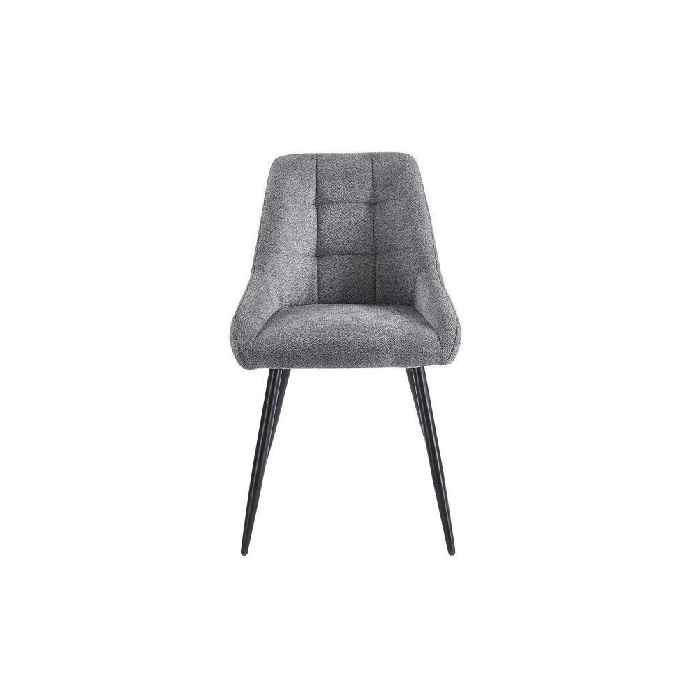 Chaise Rembourrée Alma Grise Pieds Noirs | Ukukhome