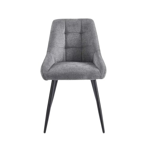 Chaise Rembourrée Alma Grise Pieds Noirs | Ukukhome