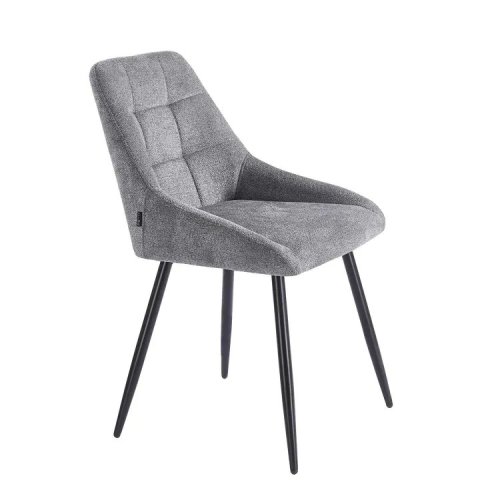 Chaise Rembourrée Alma Grise Pieds Noirs | Ukukhome