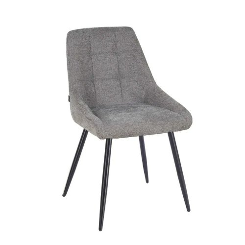 Chaise Rembourrée Alma Grise Pieds Noirs | Ukukhome