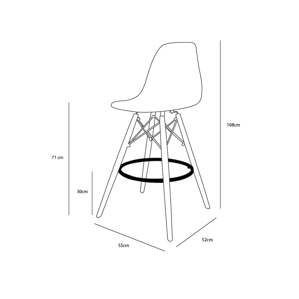 SGABELLO TOWER WOOD - Sedia Tower 