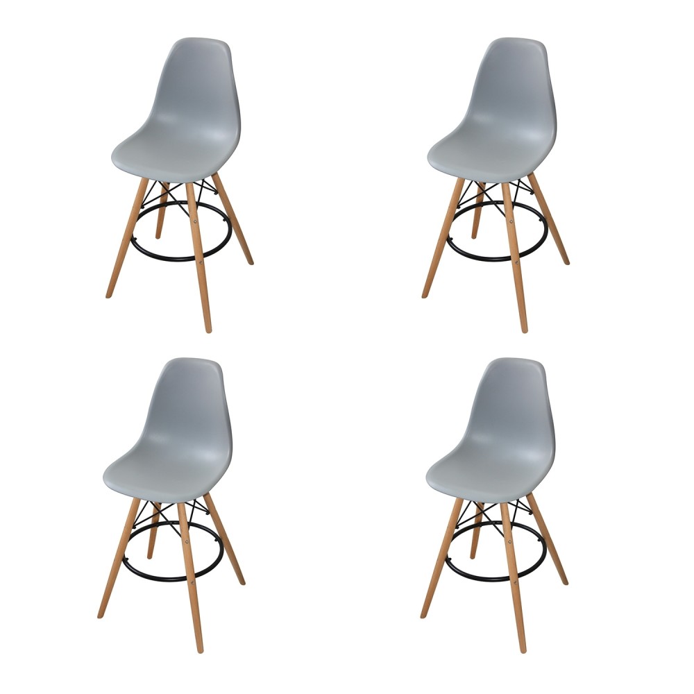 SET 4 SGABELLI TOWER WOOD ROSA