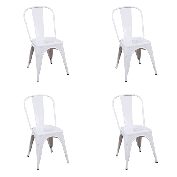 SET 4 SEDIE LANK BIANCAS