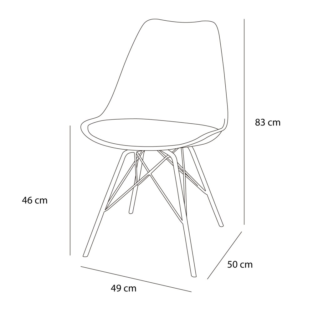 PACK 2 SILLAS  TOWER MÃ‰TAL GRISES