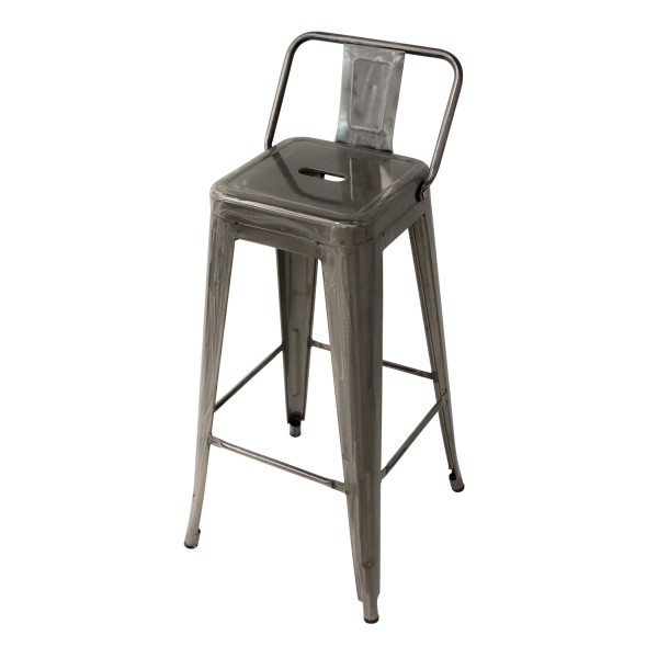 SGABELLO LANK INDUSTRIALE CON POGGIASCHIENA METALLICO