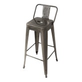 SGABELLO LANK INDUSTRIALE CON POGGIASCHIENA METALLICO