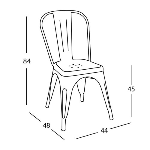 SET 4 SEDIE LANK ROSSE