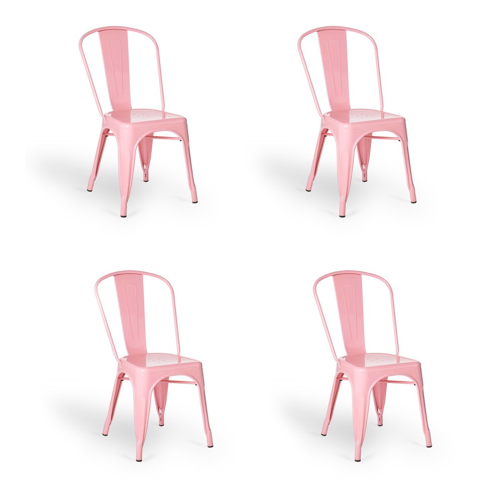 SET 4 SEDIE LANK ROSSE