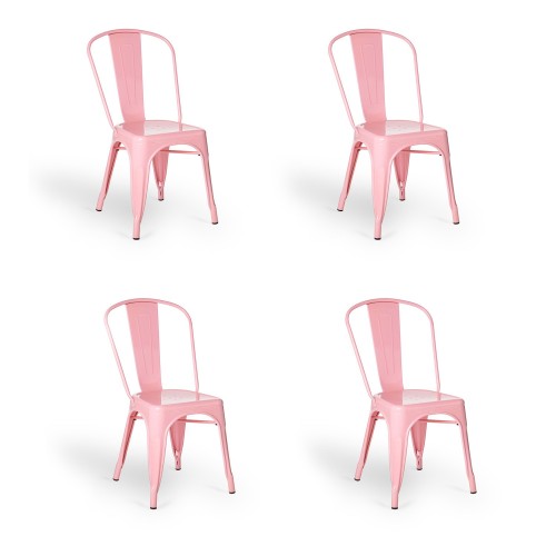 SET 4 SEDIE LANK ROSSE