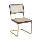 SEDIA ZULMA NATURALE GOLD BLACK WOOD - Sedie in legno 