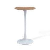 TAVOLO ALTO IBIZA WHITE-WOOD Ø60 CM