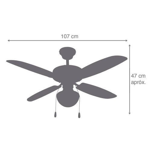 VENTILATORE CON 4 PALE IN LEGNO BIANCO CON TELECOMANDO - Ventilatori da soffitto 