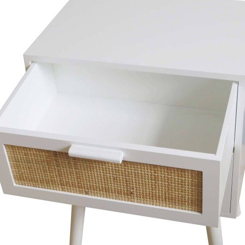 TAVOLINO 1 CASSETTO TESVA BIANCO - Comodini 