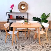 SET TAVOLO ESTENSIBILE TWEEN WOOD E 4 SEDIE TIGA - Set di tavolo e sedie 