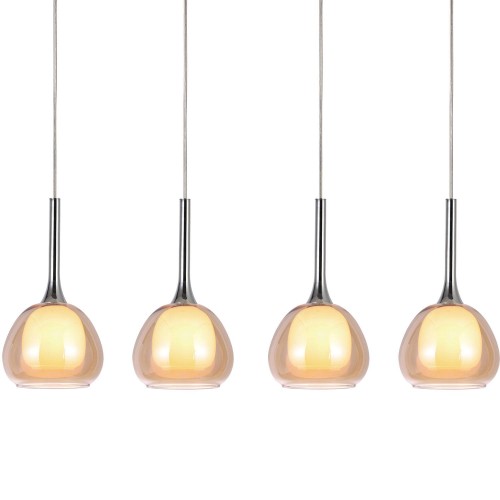 LAMPADA A SOSPENSIONE 4 LUCI AMBRA HUBA - Lampade a sospensione 
