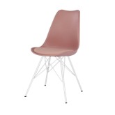 Sedia Tower Wood in metallo color nude dalla Vendita di Mobili Online